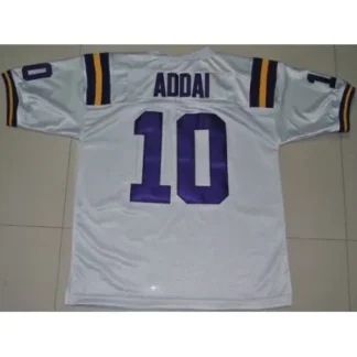 LSU Tigers #10 Joseph Addai White Stitched NCAA Jersey