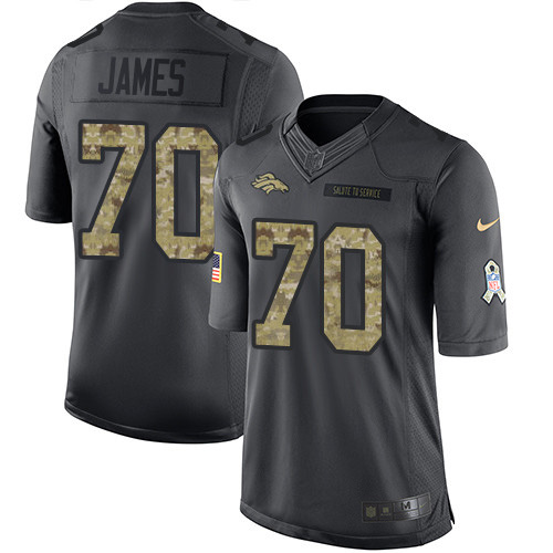 Nike Denver Broncos #70 Ja’Wuan James Black Men’s Stitched NFL Limited 2016 Salute to Service Jersey