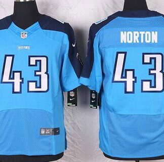 Men's Tennessee Titans #43 Jim Norton Light Blue Retired Player NFL Nike Elite Jersey