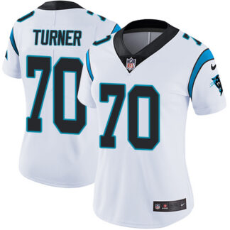 Nike Carolina Panthers #70 Trai Turner White Women’s Stitched NFL Vapor Untouchable Limited Jersey