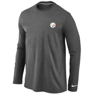 Men Nike Pittsburgh Steelers Sideline Legend Authentic Logo Long Sleeve T-Shirt D.Gray