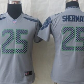 Nike Seattle Seahawks #25 Richard Sherman Gray Limited Womens Jersey