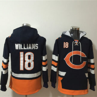 Men's Chicago Bears ACTIVE PLAYER Custom Navy Orange Ageless Must-Have Lace-Up Pullover Hoodie