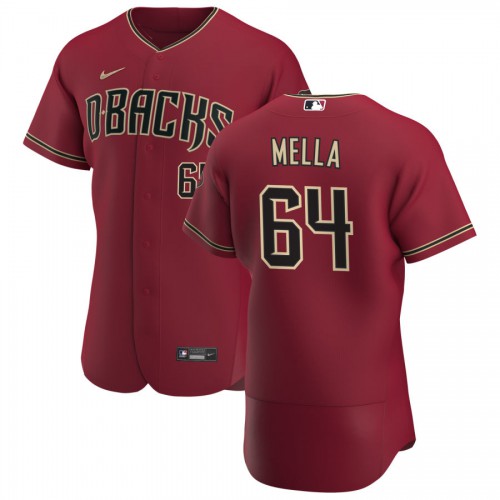 Arizona Diamondbacks #64 Keury Mella Men’s Nike Crimson Authentic Alternate Team MLB Jersey