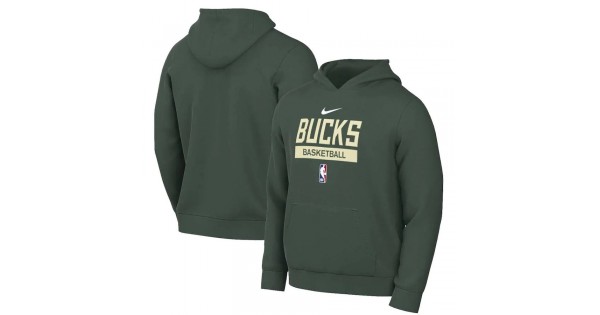 Milwaukee Bucks 2022/23 Nike Spotlight On-Court Practice Performance Pullover Hoodie - Image 2