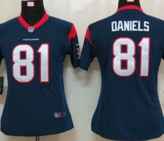 Nike Houston Texans #81 Owen Daniels Blue Game Womens Jersey