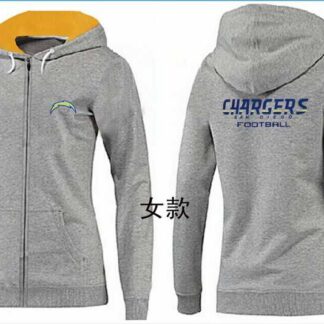 Womens San Diego Chargers Team Logo 2015 Full Zip Hoodie-44