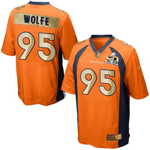 Nike Denver Broncos #95 Derek Wolfe Orange Team Color Men’s Stitched NFL Game Super Bowl 50 Collection Jersey
