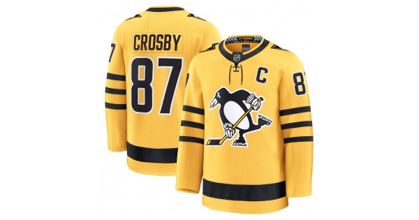 Sidney Crosby Men's Pittsburgh Penguins Gold Alternate Premium Jersey - Image 2