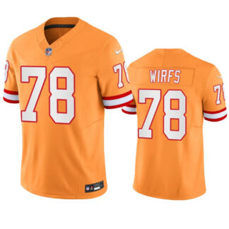 Men's Tampa Bay Buccaneers #78 Tristan Wirfs Orange Throwback Limited Stitched Jersey
