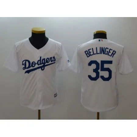 Youth Los Angeles Dodgers #35 Cody Bellinger White Cool Base Stitched MLB Jersey QZTU