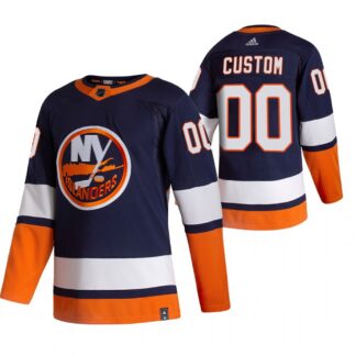 Breathable New York Islanders Custom Navy Blue Men's Adidas 2020-21 Reverse Retro Alternate NHL Jersey for game day