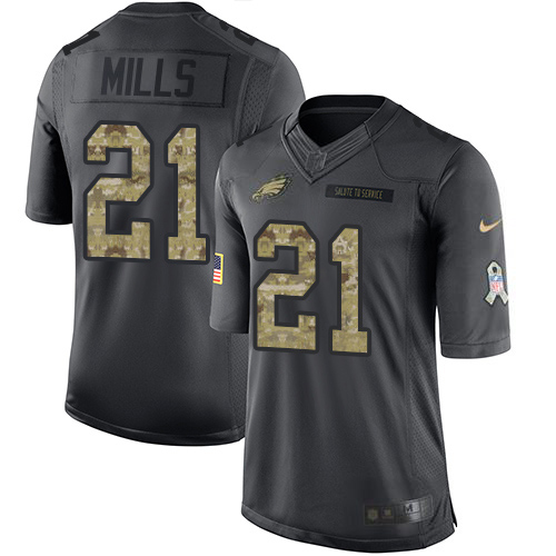 Nike Philadelphia Eagles #21 Jalen Mills Black Men’s Stitched NFL Limited 2016 Salute to Service Jersey