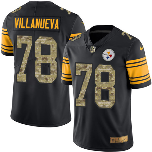 Nike Pittsburgh Steelers #78 Alejandro Villanueva Black/Camo Men’s Stitched NFL Limited Rush Jersey