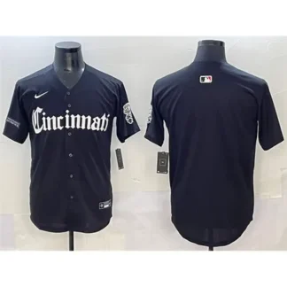 Men's Cincinnati Reds Black "Gothic Queen City Edition" Vapor Premier Limited Stitched Baseball Jersey