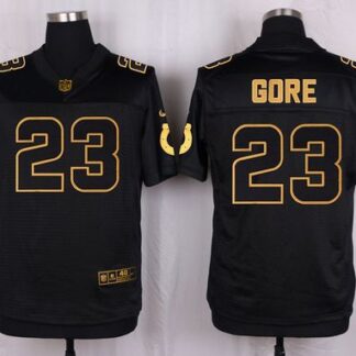 Nike Colts #23 Frank Gore Black Men's Stitched NFL Elite Pro Line Gold Collection Jersey