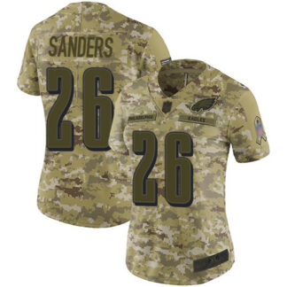 Nike Philadelphia Eagles #26 Miles Sanders Camo Women’s Stitched NFL Limited 2018 Salute to Service Jersey