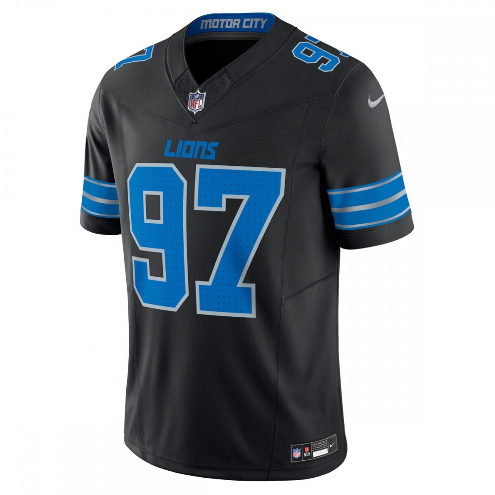 Aidan Hutchinson Detroit Lions Nike 2nd Alternate Vapor F.U.S.E. Limited Jersey - Black - Image 2