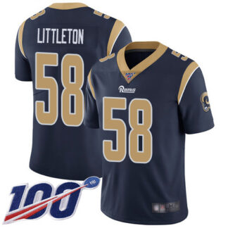 Nike Los Angeles Rams #58 Cory Littleton Navy Blue Team Color Men’s Stitched NFL 100th Season Vapor Limited Jersey