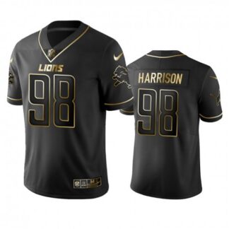 Lions #98 Damon Harrison Men’s Stitched NFL Vapor Untouchable Limited Black Golden Jersey