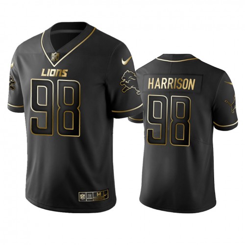 Lions #98 Damon Harrison Men’s Stitched NFL Vapor Untouchable Limited Black Golden Jersey