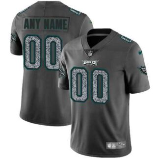 Customized Men's Nike Eagles Gray Static Vapor Untouchable Limited Jersey
