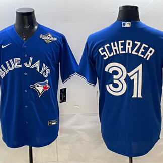 Men's Toronto Blue Jays #31 Max Scherzer Royal 2025 World Series Cool Base Stitched Baseball Jersey