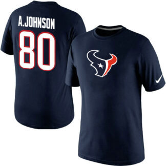 Men Nike Houston Texans 80 Andre Johnson Name x26 Number T-Shirt