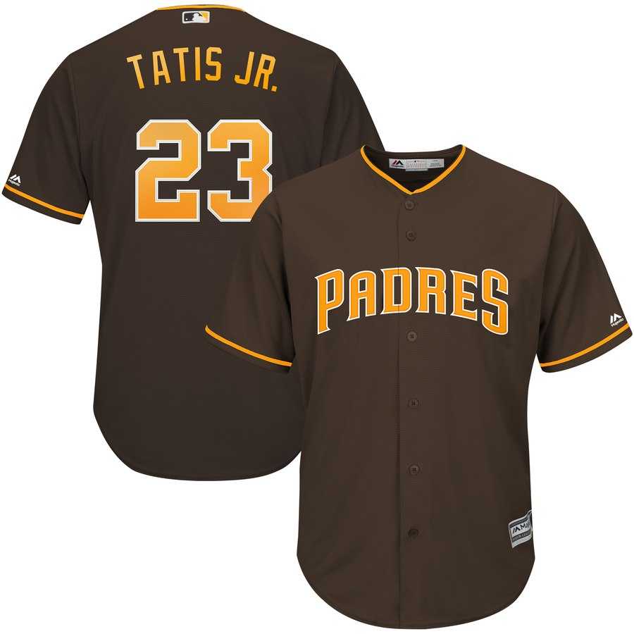 Padres 23 Fernando Tatis Jr. Brown Cool Base Jersey Dzhi