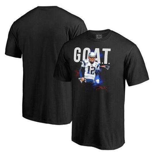 Men's New England Patriots Tom Brady Pro Line by Fanatics Branded GOAT T-Shirt - Black FengYun