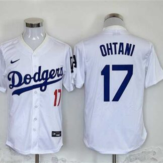Men's Los Angeles Dodgers #17 Shohei Ohtani White Home Limited Stitched Jersey