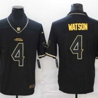 Nike Texans 4 Deshaun Watson Black Gold Vapor Untouchable Limited Jersey