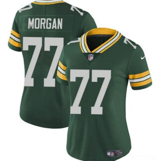 Women's Green Bay Packers #77 Jordan Morgan Green 2024 Draft Vapor Untouchable Limited Football Stitched Jersey(Run...