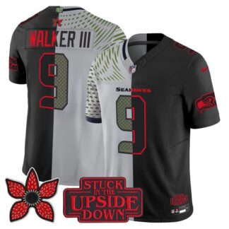 Men & Women & Youth Seattle Seahawks #9 Kenneth Walker III Black Rivalries 'Upside Down Edition' F.U.S.E. Vapor Lim...