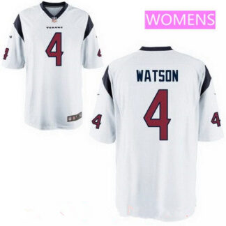 Breathable Women's 2017 NFL Draft Houston Texans #4 Deshaun Watson White Road Stitched NFL Nike Game Jersey for game day