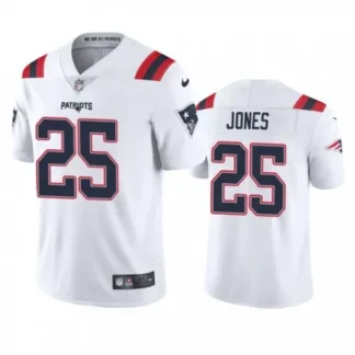 Breathable Men's New England Patriots #25 Marcus Jones White Vapor Untouchable Limited Stitched Jersey for game day