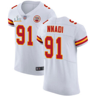 Nike Kansas City Chiefs #91 Derrick Nnadi White Men’s Super Bowl LV Bound Stitched NFL New Elite Jersey
