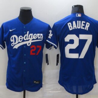 Youth Los Angeles Dodgers #27 Trevor Bauer Blue Stitched MLB Flex Base Nike Jersey