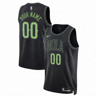 New Orleans Pelicans Nike Unisex 2025/26 Black Swingman Custom Jersey - City Edition