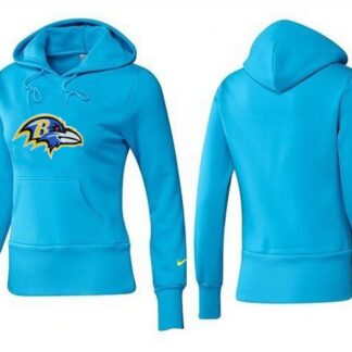 Nike Baltimore Ravens Team Logo L.Blue Women Pullover Hoodies (1)