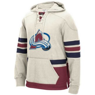Customized Men's Colorado Avalanche Any Name & Number Cream Stitched NHL Hoodie