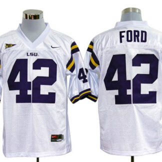 Breathable LSU Tigers #42 Michael Ford White NCAA Jerseys for game day