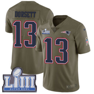 Nike New England Patriots #13 Phillip Dorsett Olive Super Bowl LIII Bound Youth Stitched NFL Limited 2017 Salute to...