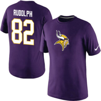 Men Nike Minnesota Vikings 82 Kyle Rudolph Name x26 Number T-Shirt Purple