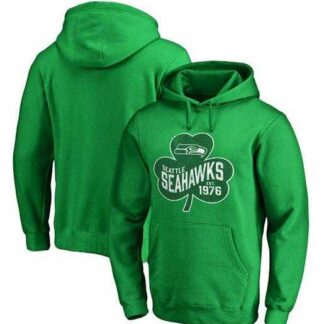 Men's Seattle Seahawks Pro Line by Fanatics Branded St. Patrick's Day Paddy's Pride Pullover Hoodie Kelly Green Fen...