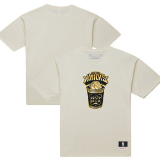 Men's New York Knicks Cream 2026 Finals Champions Gold Coffee Cup T-Shirt