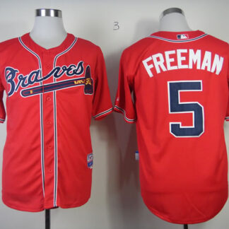Atlanta Braves #5 Freeman Red Cool Base Jerseys