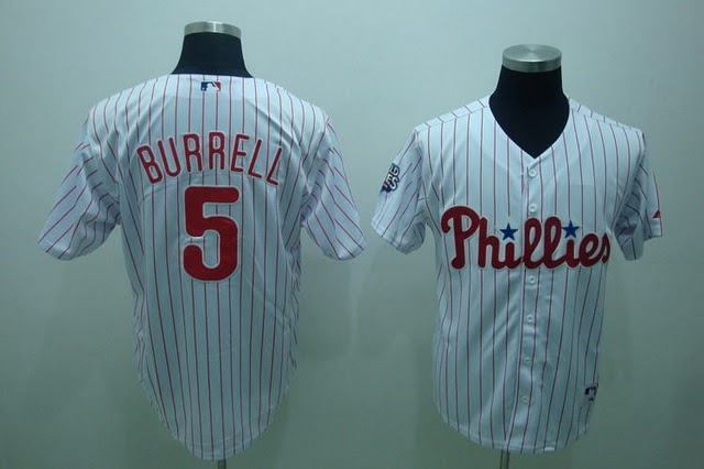 Philadelphia Phillies #5 Pat Burrel white Jerseys