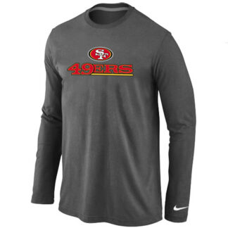 Nike San Francisco 49ers Authentic Logo Long Sleeve T-Shirt D.Gray