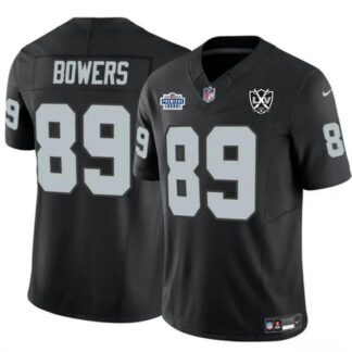 Men's Las Vegas Raiders #89 Brock Bowers Black 2024 F.U.S.E 65th Anniversary Patch Vapor Stitched Football Jersey